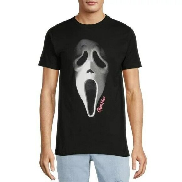 Ghost Face Mens Scream Graphic T-Shirt Large Black - Picture 1 of 6